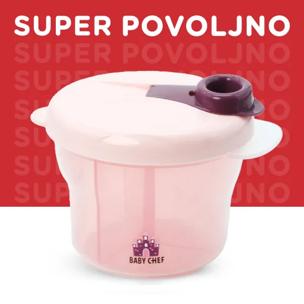 Baby chef dozer za mleko sa pregradama, roze