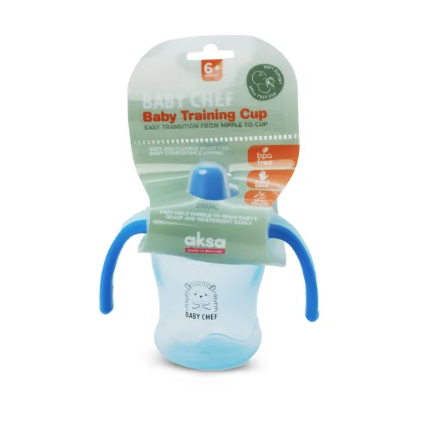 Baby Chef no-spill flašica 210ml, 6m+, plava