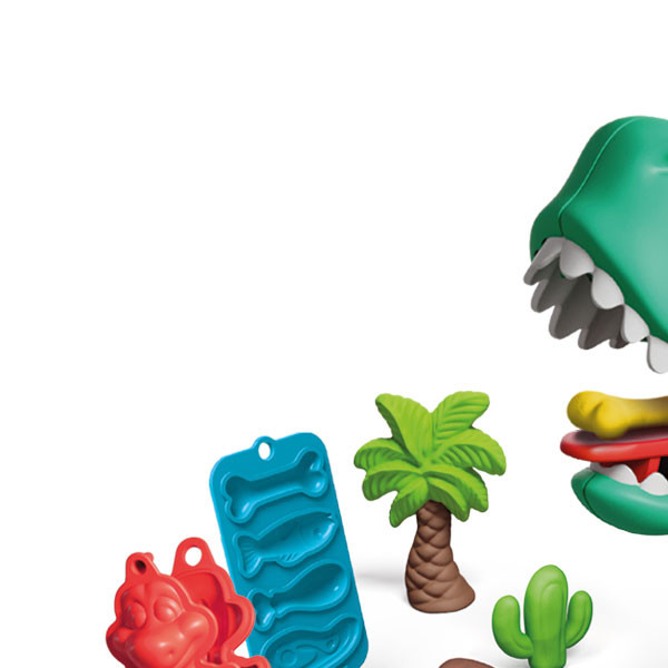 Dede plastelin art craft nahrani dinosaurusa 