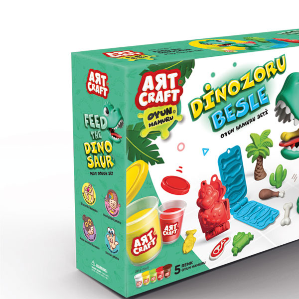 Dede plastelin art craft nahrani dinosaurusa 