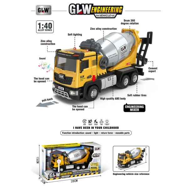 HK Mini igračka kamion mešalica 1:40 