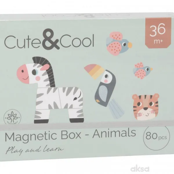 Cute&Cool drvena igračka magnetna kutija životinje