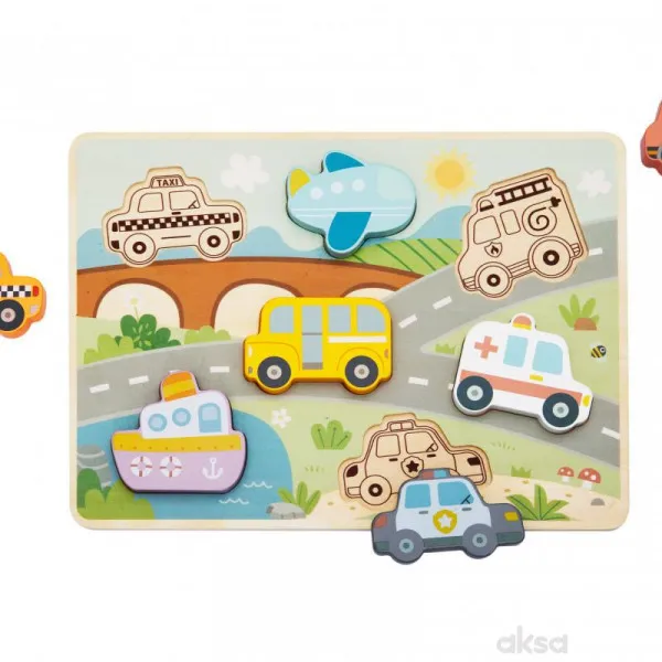 Cute&Cool drvena igračka umetaljka transport