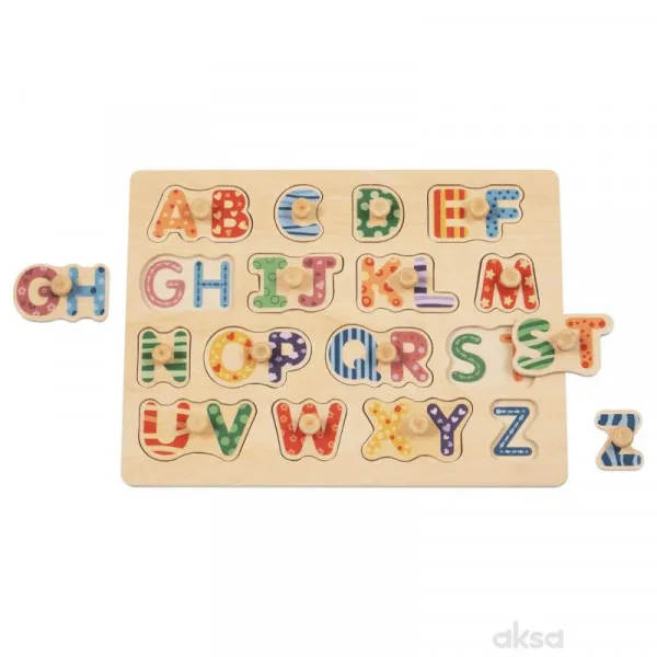 Cute&Cool drvena igračka umetaljka alfabet 