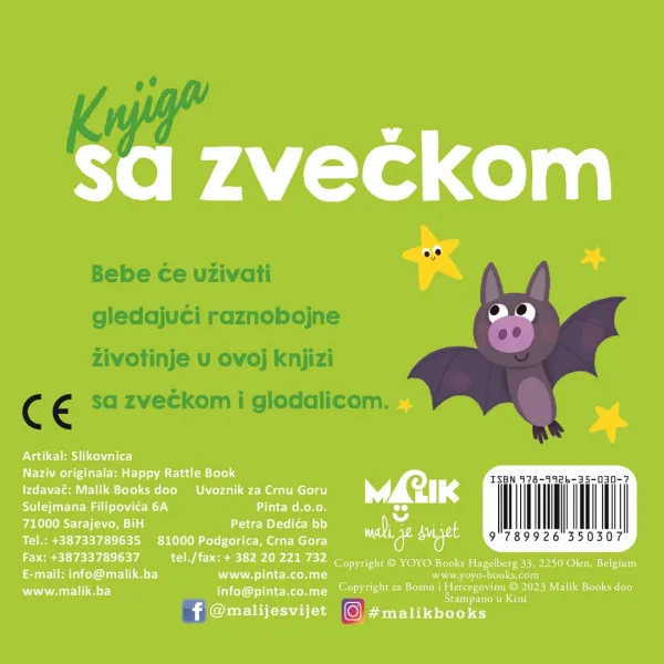 Malik knjiga sa zvečkom - boje 