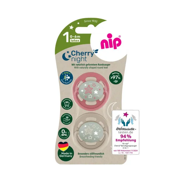 Nip laža Green višnjica noćna,kaučuk,0-6m,2kom,mix