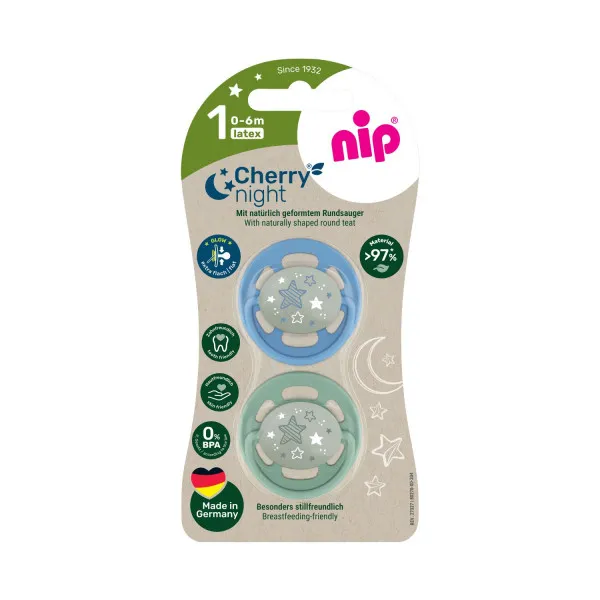 Nip laža Green višnjica noćna,kaučuk,0-6m,2kom,mix