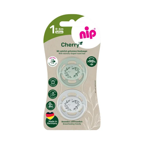 Nip laža Green višnjica, kaučuk, 0-6m, 2 kom