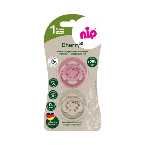 Nip laža Green višnjica, kaučuk, 0-6m, 2 kom