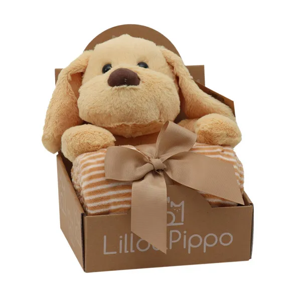 Lillo&Pippo ćebe sa igračkom kuca braon 