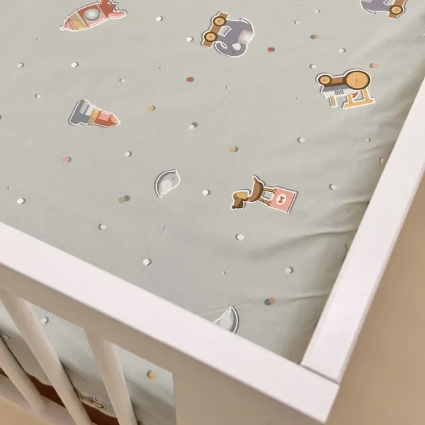 Lillo&Pippo čaršav lastiš Žirafe zeleni, 140x70