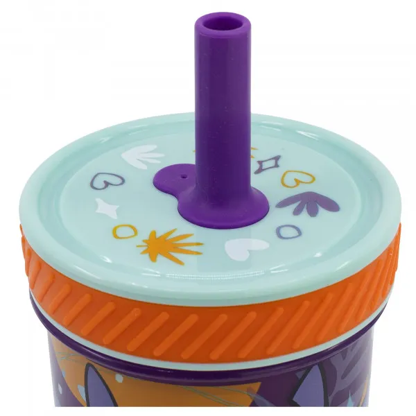 Stor čaša sa silikonskom slamčicom 370 ml Stitch