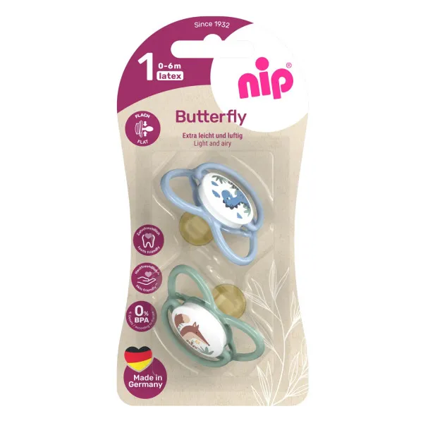 Nip Butterfly laža, kaučuk, mix boja, 0-6m