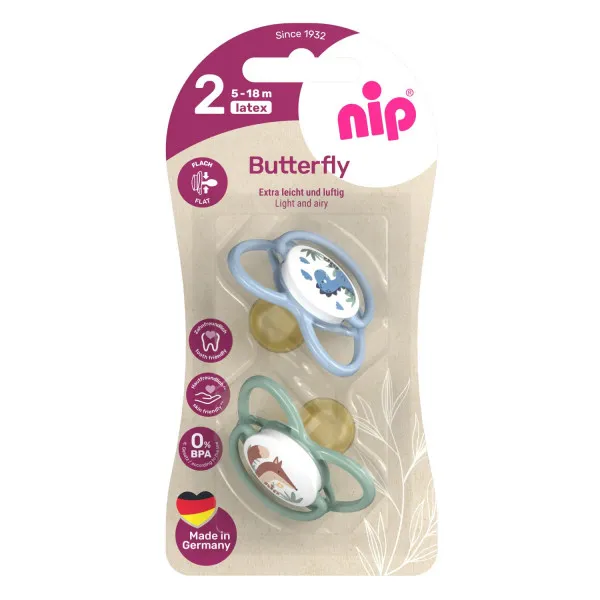 Nip Butterfly laža, kaučuk, mix boja, 5-18m