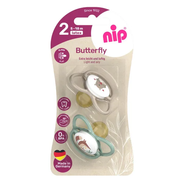 Nip Butterfly laža, kaučuk, mix boja, 5-18m