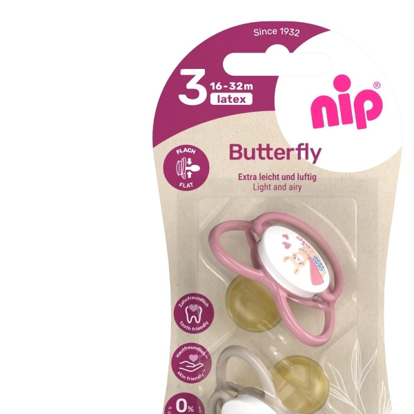 Nip Butterfly laža, kaučuk, mix boja, 16-32m 