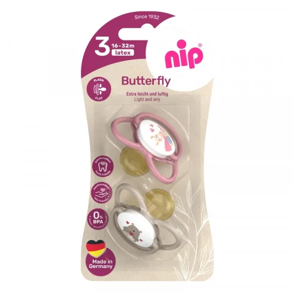 Nip Butterfly laža, kaučuk, mix boja, 16-32m 