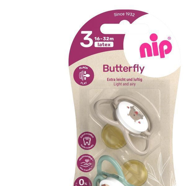 Nip Butterfly laža, kaučuk, mix boja, 16-32m 