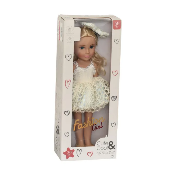 Cute&Cool lutka Blondy bela haljina, 30cm 