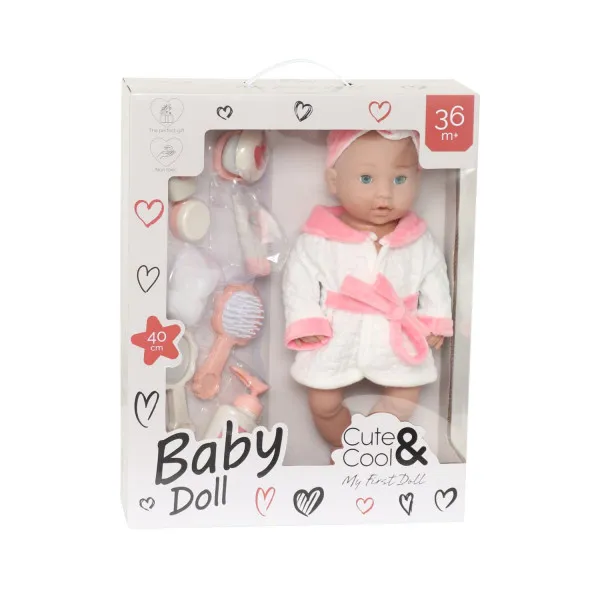 Cute&Cool lutka beba sa priborom za kupanje, 40cm