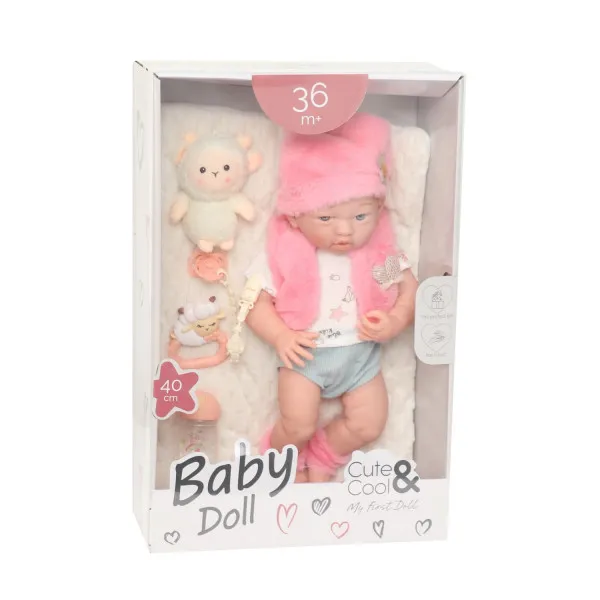Cute&Cool lutka beba sa igračkicama roze, 40cm