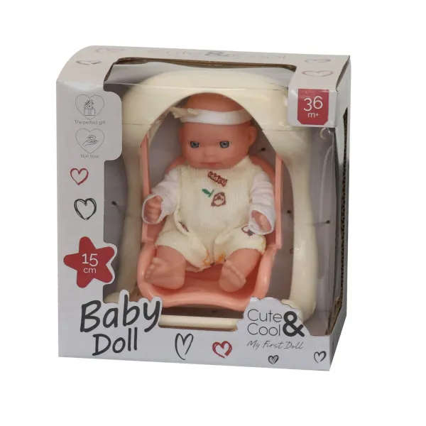 Cute&Cool lutka beba u ljulji, 15cm