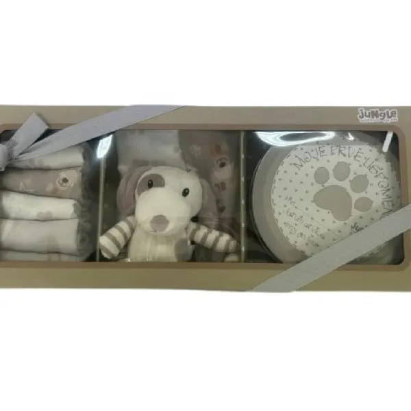 Jungle bebi set prvi otisak, sivi pas 