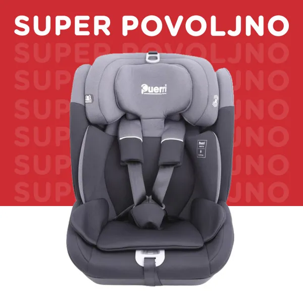 Puerri auto sedište MaxSafe (76-150cm), black/grey 