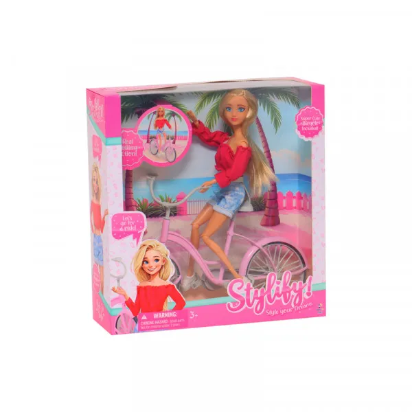 Stylify Fashion lutka sa biciklom, 31cm 