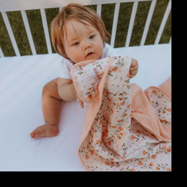Baby Textil prekrivač od muslina Cvetići, 85x100cm 
