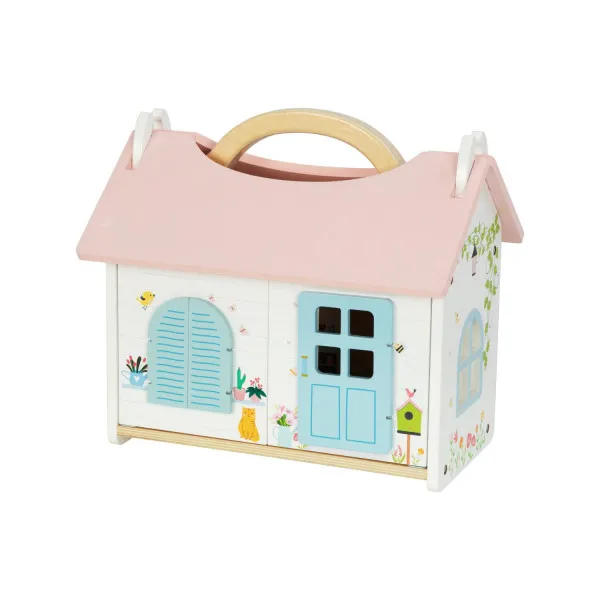 Cute&Cool drvena igračka nosiva kućica za lutke 