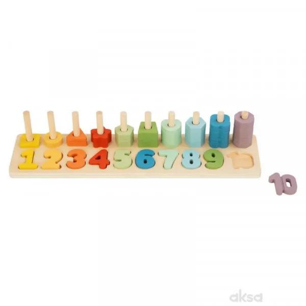 Cute&Cool drvena igračka oblici i brojevi slaganje 