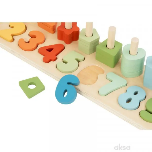 Cute&Cool drvena igračka oblici i brojevi slaganje 