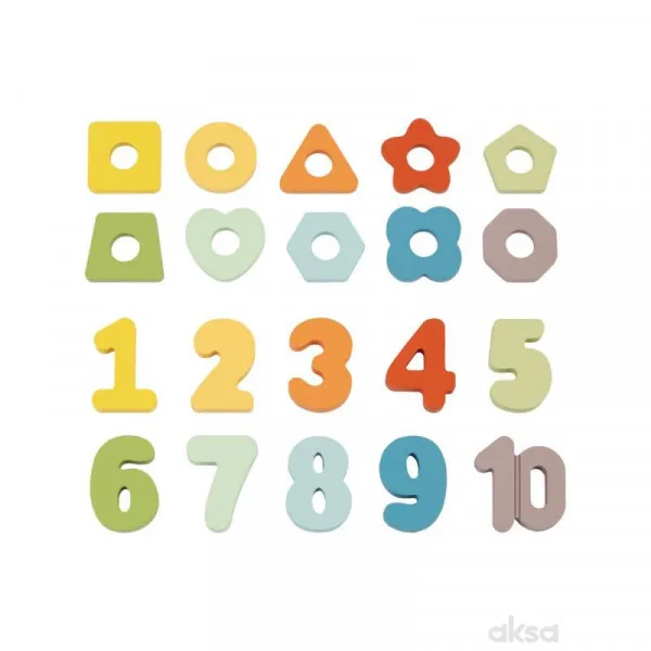 Cute&Cool drvena igračka oblici i brojevi slaganje 