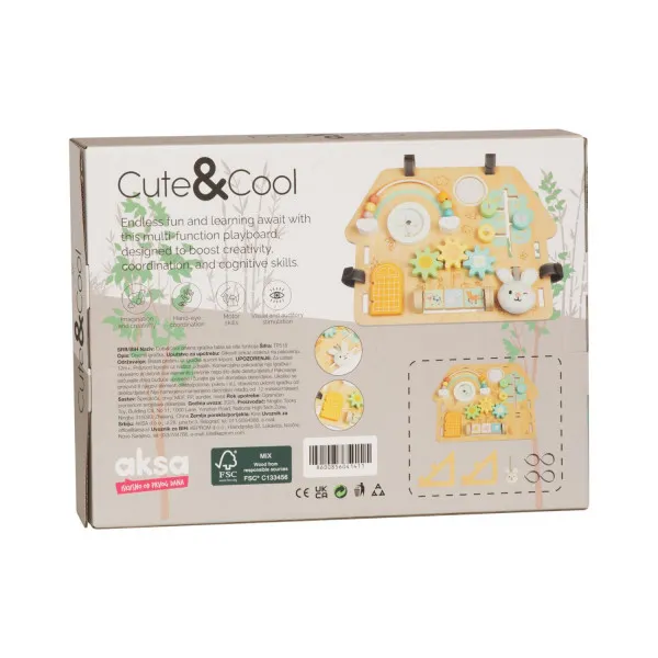 Cute&Cool drvena igračka tabla sa više funkcija 