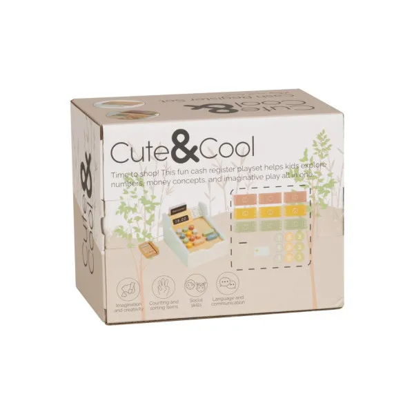 Cute&Cool drvena igračka kasa sa dodacima 