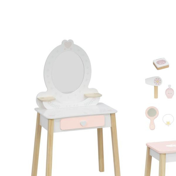Cute&Cool drvena igračka make-up sto i stolica 
