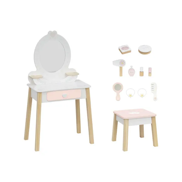 Cute&Cool drvena igračka make-up sto i stolica 