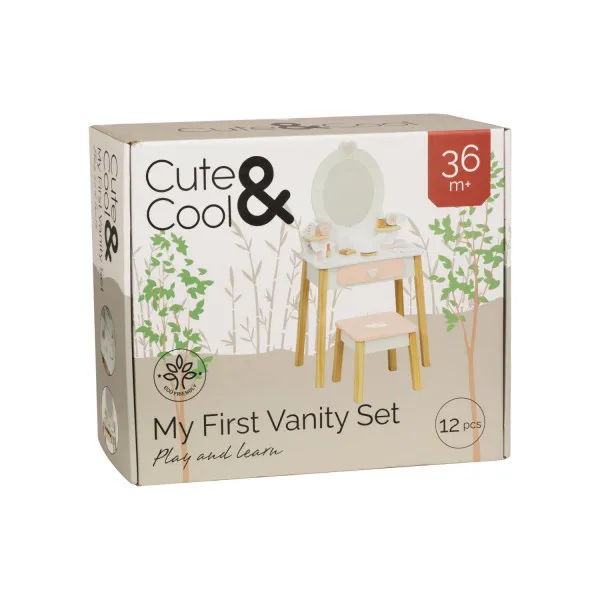 Cute&Cool drvena igračka make-up sto i stolica 