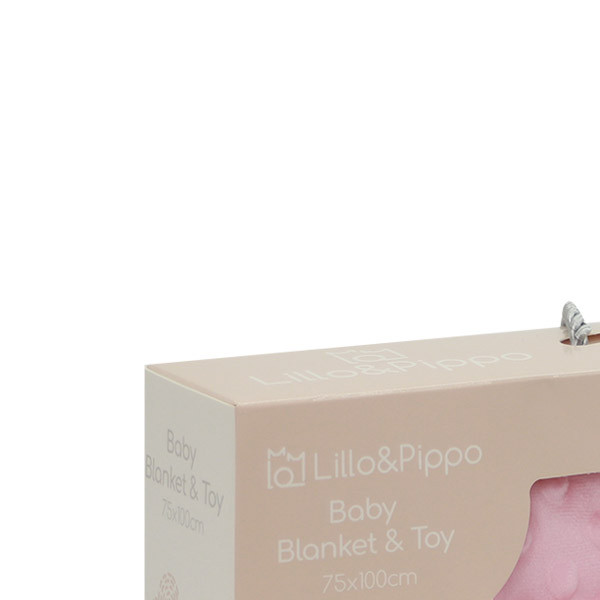Lillo&Pippo set ćebe i plišana igračka, roze 