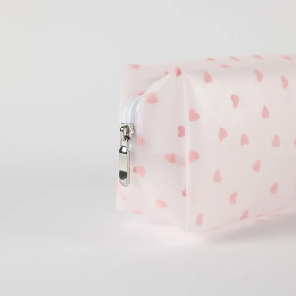Be Cute prozirni neseser srca, sv. roze 18x8x10cm 