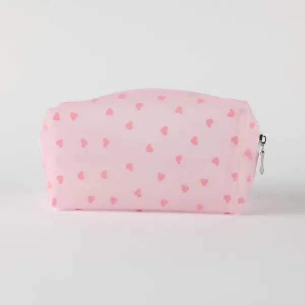 Be Cute prozirni neseser srca, roze 18x8x10cm 