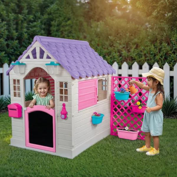 Dolu kućica sa ogradom, roze 