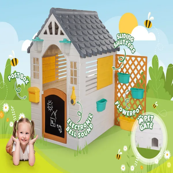 Dolu kućica sa ogradom, bež 