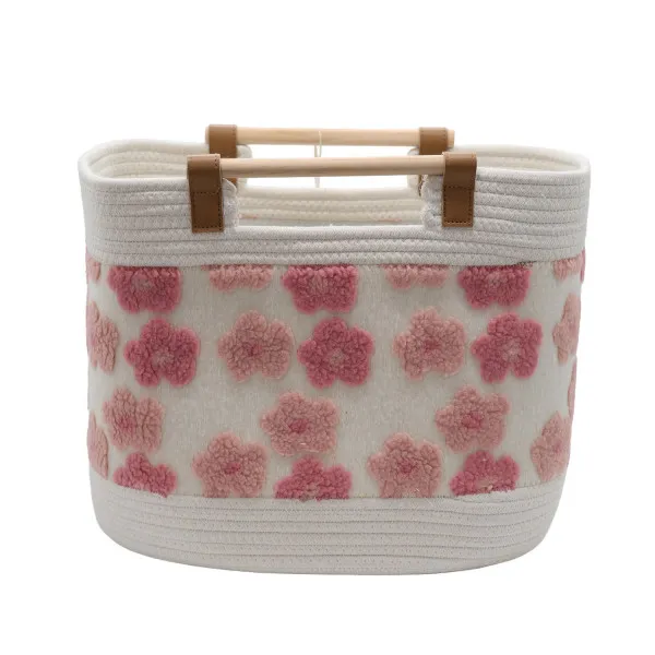 Cute&Cool HOME korpa drvene ručke roze, 42x28x32cm 