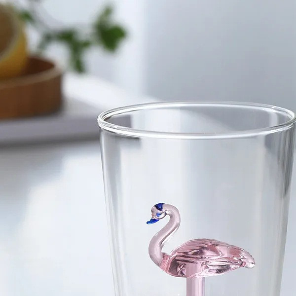 Cute&Cool HOME staklena čaša sa flamingosom,400ml 