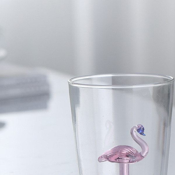Cute&Cool HOME staklena čaša sa flamingosom,400ml 