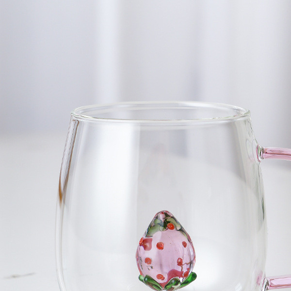 Cute&Cool HOME staklena šolja sa jagodom, 400ml 