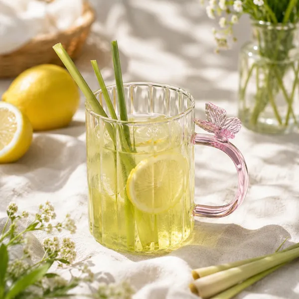 Cute&Cool HOME staklena čaša sa drškom, leptir 