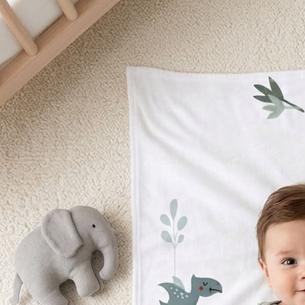 Baby Textil podloga za slikanje Dino družina 